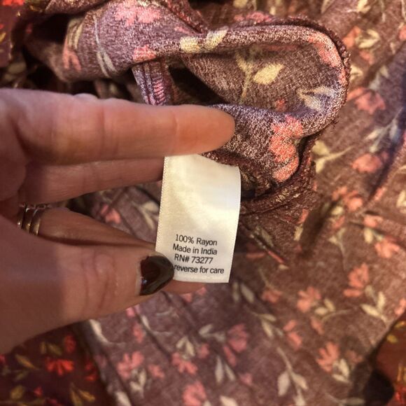 NWT Womens Sonoma Burgundy Floral Dress Size L - Picture 8 of 9